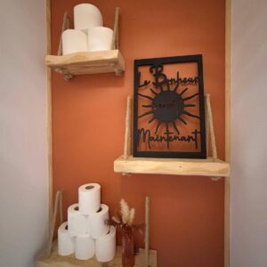 Cadre Déco en Bois - Le Bonheur Se Vit Maintenant
