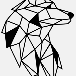 Cadre Déco en Bois - Origami Loup