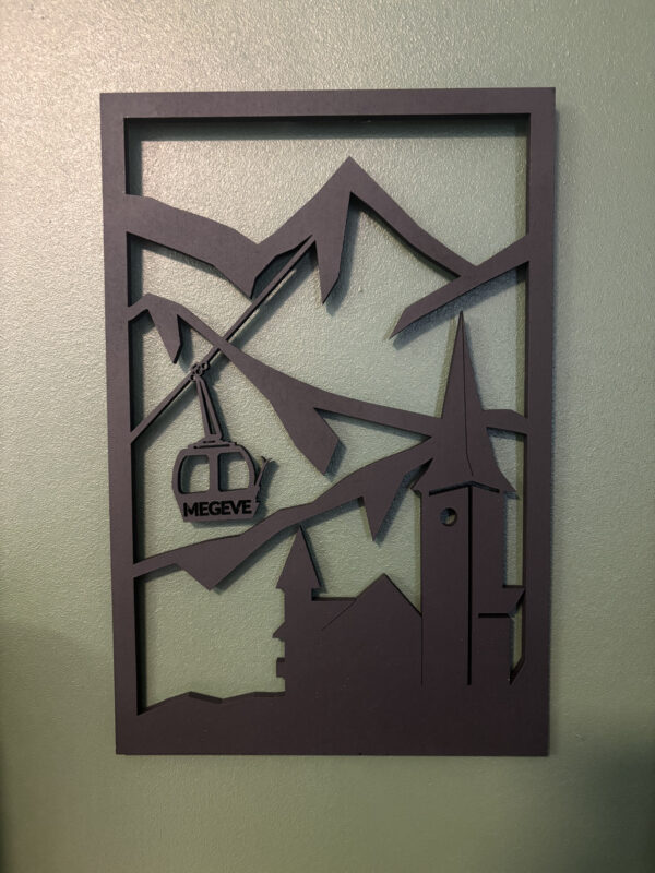 Cadre Déco en Bois - Une Télécabine à Megève – Image 4