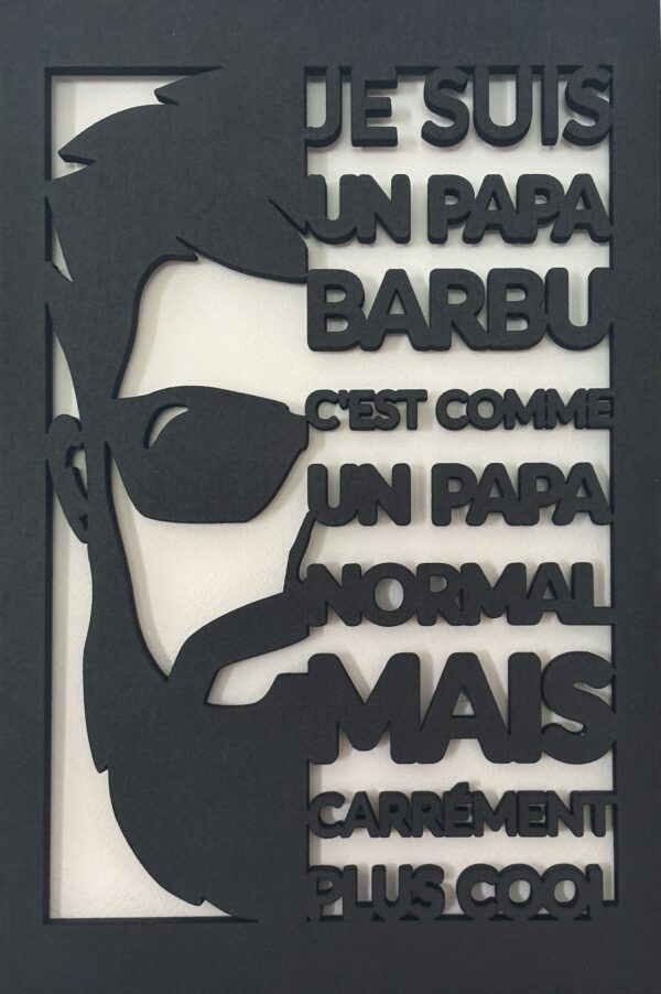 Cadre Déco en Bois - Je Suis Un Papa Barbu