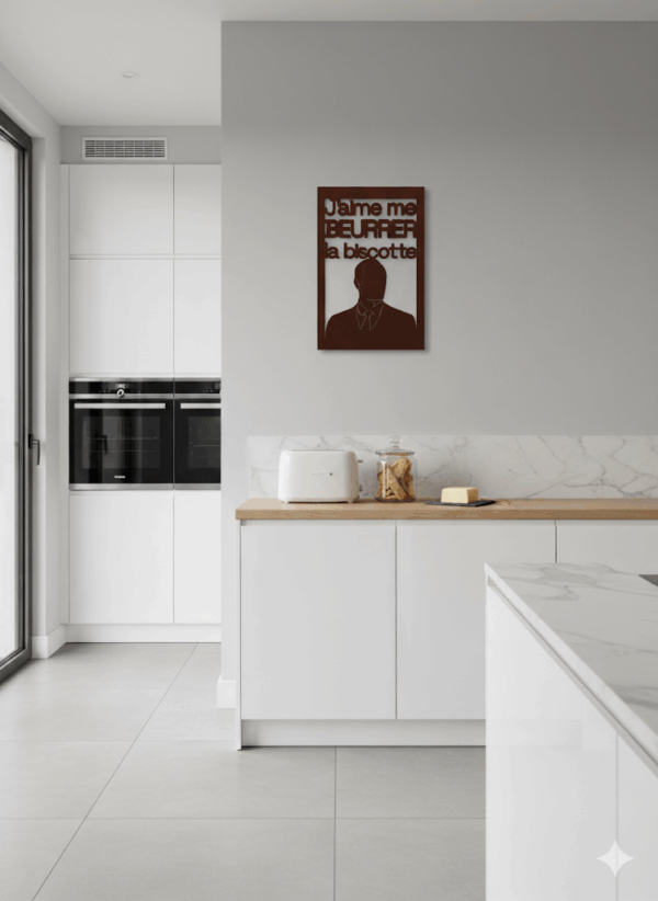 Cadre Déco en Bois - J’aime me beurrer la biscotte – Image 2