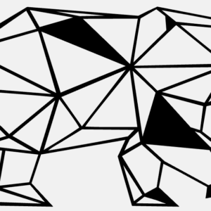 Cadre Déco en Bois - Origami Ours