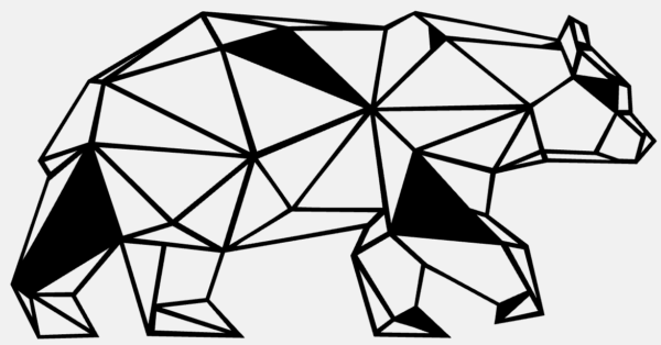 Cadre Déco en Bois - Origami Ours