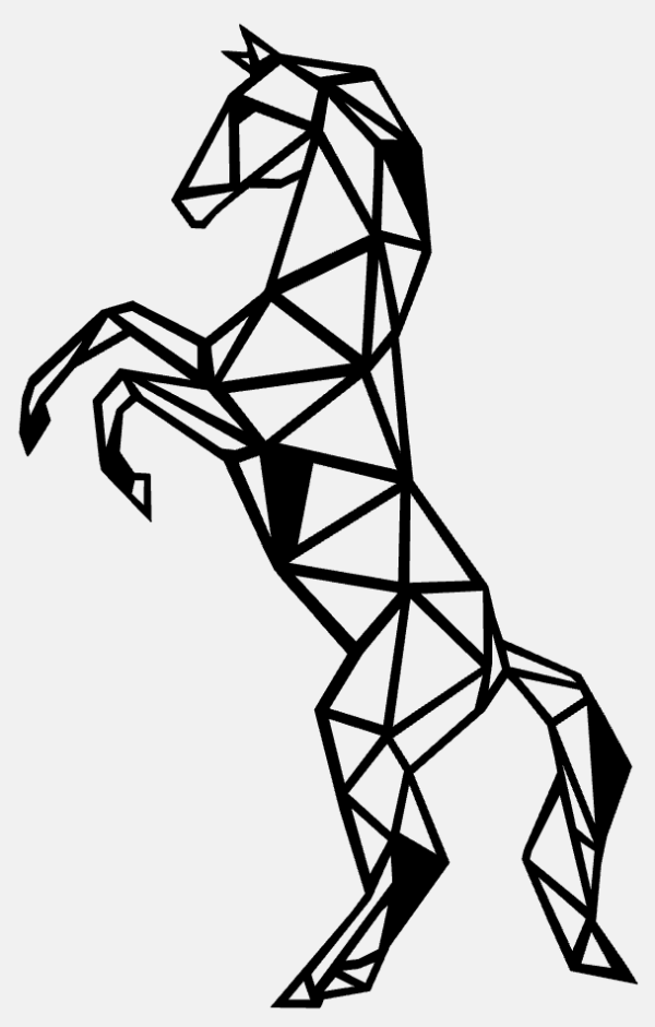 Cadre Déco en Bois - Origami Cheval