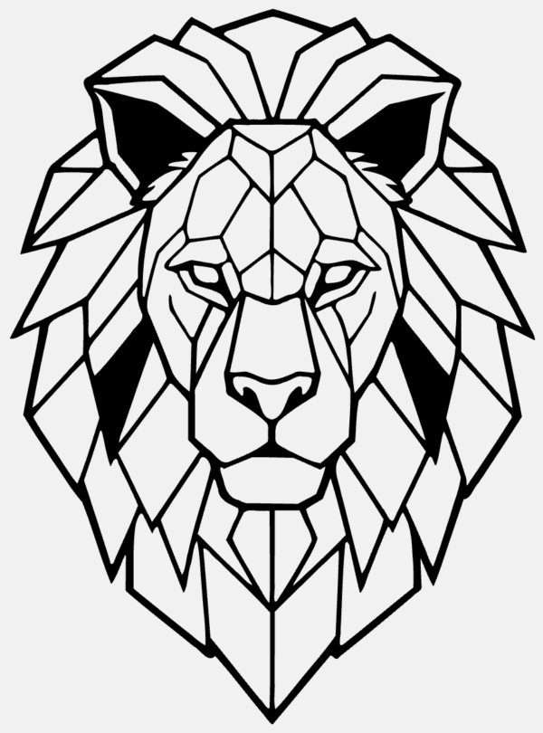 Cadre Déco en Bois - Origami Lion (face)
