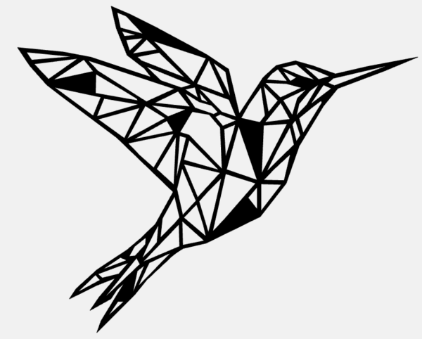 Cadre Déco en Bois - Origami Oiseau