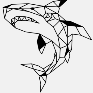 Cadre Déco en Bois - Origami Requin