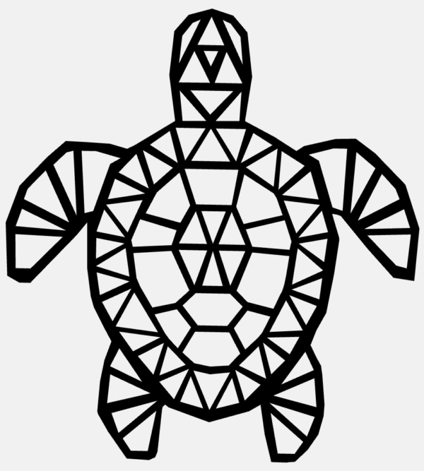 Cadre Déco en Bois - Origami Tortue