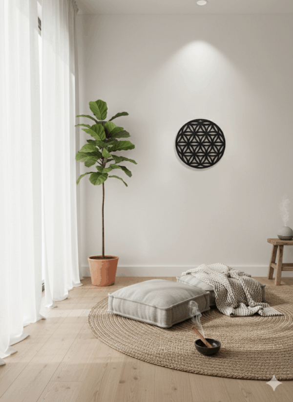 Cadre Déco en Bois - Fleur de vie