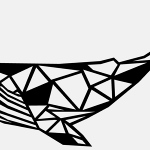 Cadre Déco en Bois - Origami Baleine