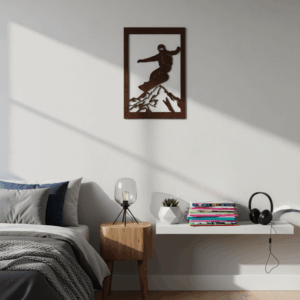 Cadre Déco en Bois - Snowboarder