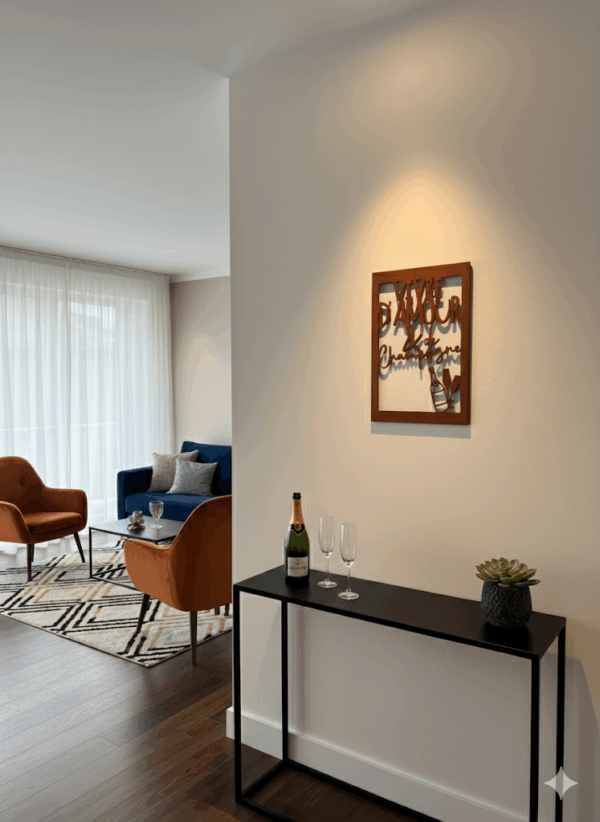 Cadre Déco en Bois - Vivre d’amour et de champagne – Image 4