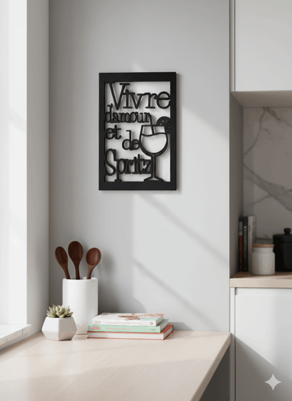 Cadre Déco en Bois - Vivre d’Amour et de Spritz – Image 2